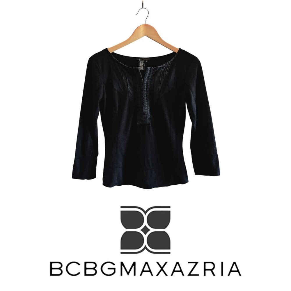 BCBGMaxAzria 3/4 Sleeve Wool Blend Blouse